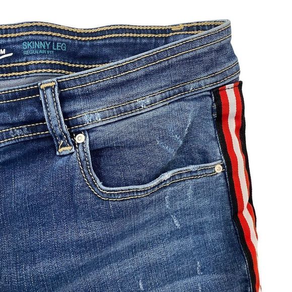 INC Skinny Leg Side Stripe Jeans Sz 14 - Picture 5 of 12